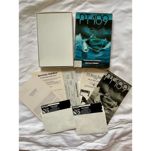 PT 109 IBM PC/XT/AT 5.25" Floppy Disk Version Complete In Box, Rare, HTF, OOP - Picture 5 of 7